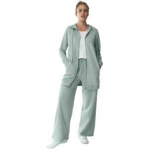 ellos Plus Size Wide Leg French Terry Sweatpant(Grey Spruce)