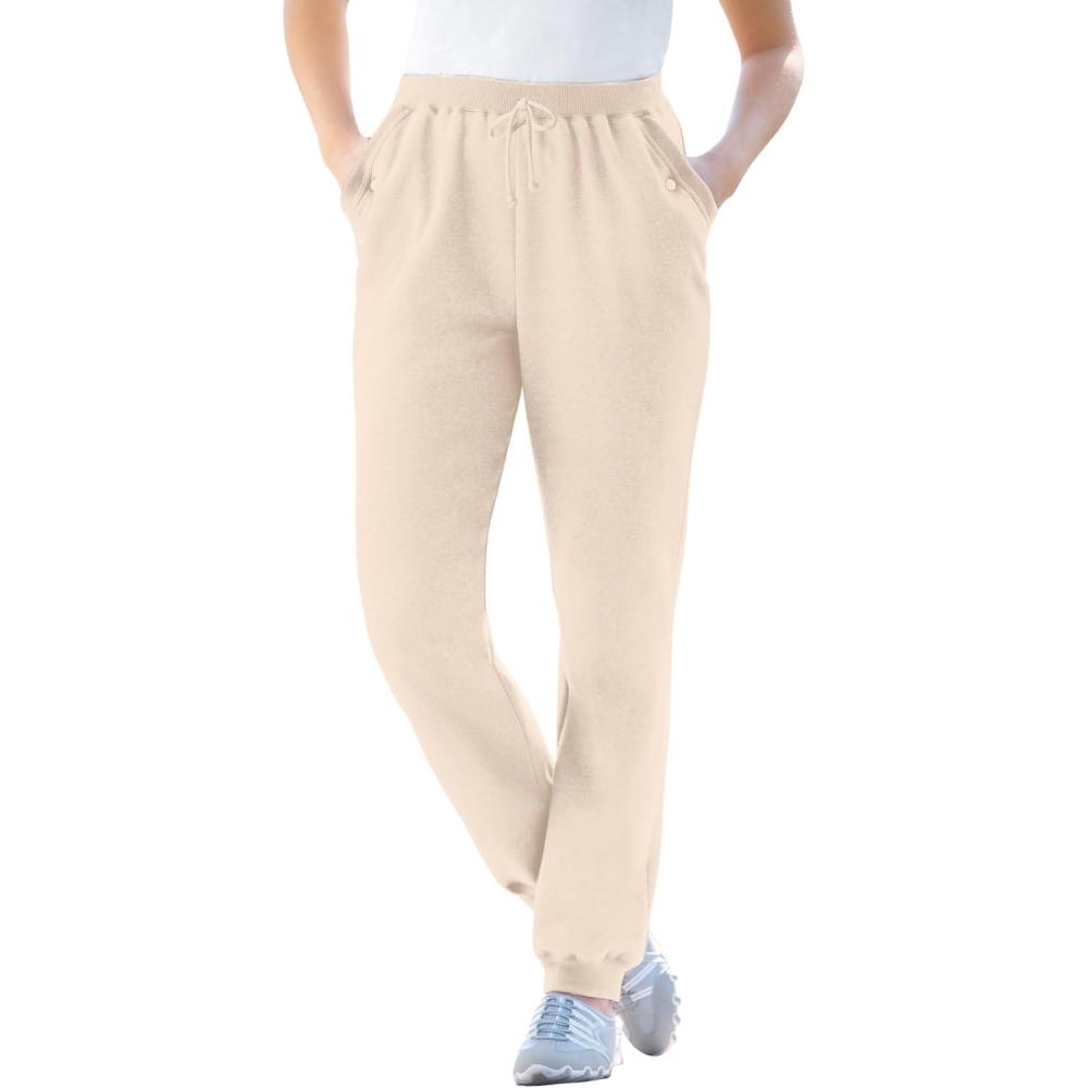 imageWoman Within Plus Size BetterFleece PullOn Jogger SweatpantsOatmeal