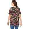 Woman Within Plus Size Criss Cross Tee(Black Vine Blossom)