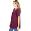 Woman Within Plus Size Criss Cross Tee(Deep Claret)