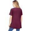 Woman Within Plus Size Criss Cross Tee(Deep Claret)