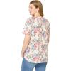 Woman Within Plus Size Criss Cross Tee(Ivory Garden)