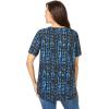 Woman Within Plus Size Criss Cross Tee(Navy Tie Dye)