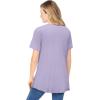 Woman Within Plus Size Criss Cross Tee(Pale Lilac)
