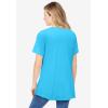 Woman Within Plus Size Criss Cross Tee(Paradise Blue)