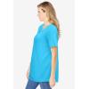 Woman Within Plus Size Criss Cross Tee(Paradise Blue)