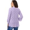 Woman Within Plus Size Open Front Pointelle Cardigan(Pale Lilac)