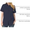 Woman Within Plus Size Perfect Short Sleeve Button-Down Shirt Oversized Tunic Blouse(Navy)