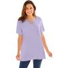 Woman Within Plus Size Criss Cross Tee(Pale Lilac)