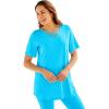 Woman Within Plus Size Criss Cross Tee(Paradise Blue)