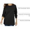 Woman Within Plus Size Perfect Long-Sleeve Crewneck Tee (Petite Available)(Black)