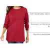 Woman Within Plus Size Perfect Long-Sleeve Crewneck Tee (Petite Available)(Classic Red)