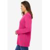 Woman Within Plus Size Perfect Long-Sleeve Crewneck Tee (Petite Available)(Raspberry Sorbet)