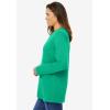 Woman Within Plus Size Perfect Long-Sleeve Crewneck Tee (Petite Available)(Tropical Emerald)