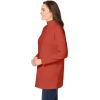 Woman Within Plus Size Perfect Long-Sleeve Mockneck Tee (Petite Available)(Burnt Red)
