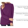 Woman Within Plus Size Perfect Long-Sleeve Mockneck Tee (Petite Available)(Plum Purple)