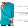 Woman Within Plus Size Perfect Long-Sleeve Mockneck Tee (Petite Available)(Pretty Turquoise)
