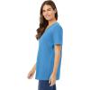 Woman Within Plus Size Perfect Short-Sleeve V-Neck Tunic(Azure Blue)