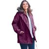 Woman Within Plus Size Quilt-Lined Taslon Anorak(Deep Claret)