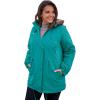 Woman Within Plus Size Quilt-Lined Taslon Anorak(Waterfall)
