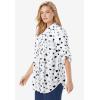 Woman Within Plus Size Rayon 7-Day Pintucked Tunic Blouse(White Heart Stencil)