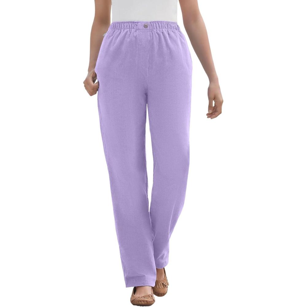 imageWoman Within Plus Size Tall 7Day Corduroy StraightLeg PantSoft Iris