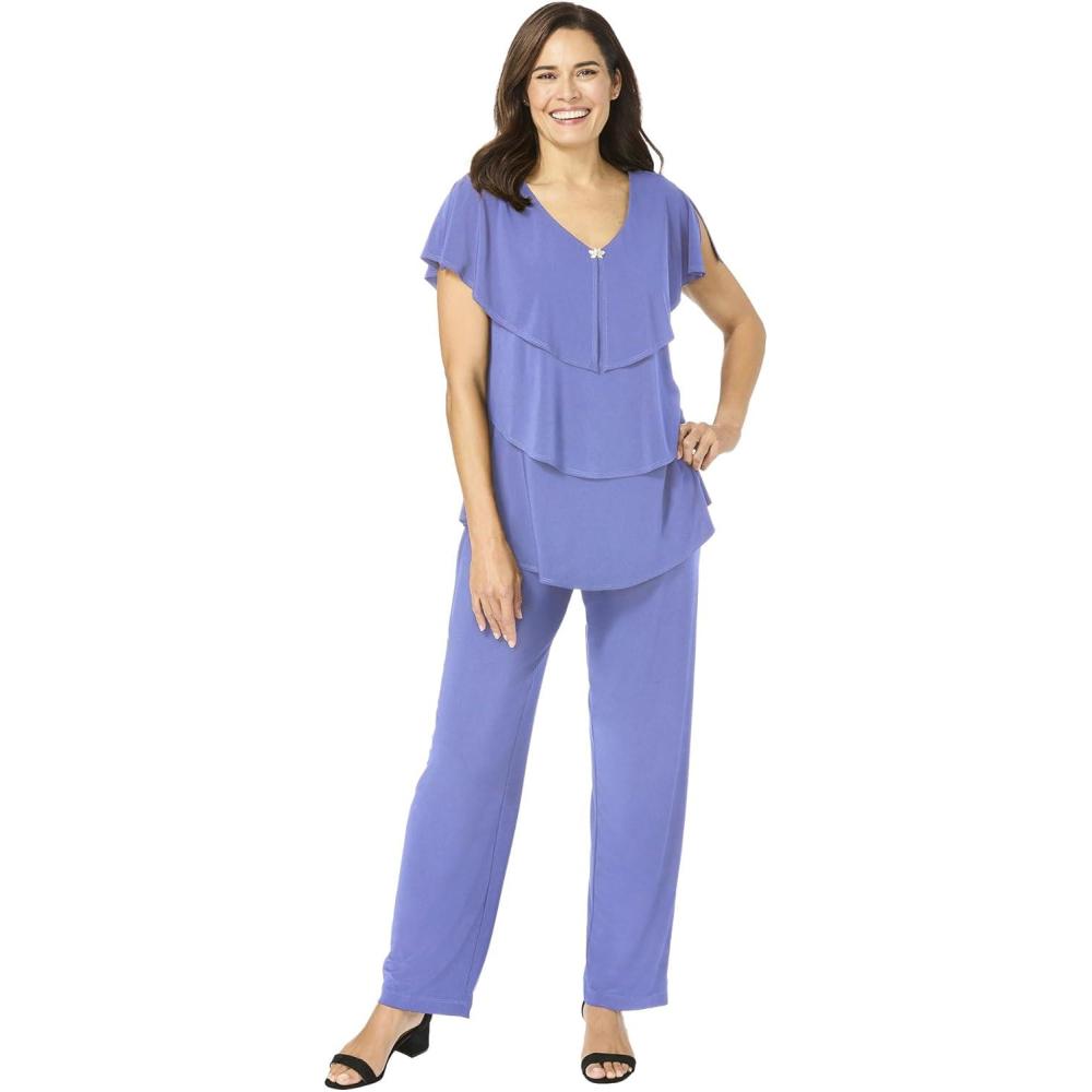 imageWoman Within Plus Size Tiered Pant SetPeriwinkle