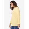 Woman Within Plus Size Embroidered Thermal Henley Tee(Banana Vine Embroidery)