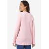 Woman Within Plus Size Embroidered Thermal Henley Tee(Pink Vine Embroidery)