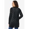 Woman Within Plus Size Open Front Pointelle Cardigan Sweater(Black)