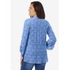 Woman Within Plus Size Open Front Pointelle Cardigan Sweater(French Blue)