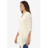 Woman Within Plus Size Open Front Pointelle Cardigan Sweater(Ivory)