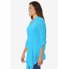 Woman Within Plus Size Open Front Pointelle Cardigan Sweater(Paradise Blue)