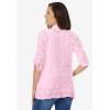 Woman Within Plus Size Open Front Pointelle Cardigan Sweater(Pink)