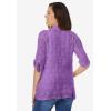 Woman Within Plus Size Open Front Pointelle Cardigan Sweater(Pretty Violet)