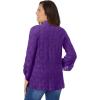 Woman Within Plus Size Open Front Pointelle Cardigan Sweater(Radiant Purple)