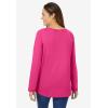 Woman Within Plus Size Perfect Long-Sleeve V-Neck Tee(Raspberry Sorbet)