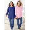 Woman Within Plus Size Perfect Long-Sleeve V-Neck Tee(Raspberry Sorbet)