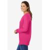 Woman Within Plus Size Perfect Long-Sleeve V-Neck Tee(Raspberry Sorbet)