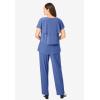Woman Within Plus Size Tiered Pant Set(Periwinkle)