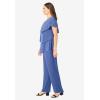 Woman Within Plus Size Tiered Pant Set(Periwinkle)