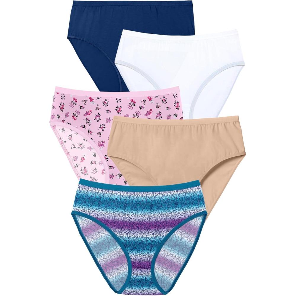 imageComfort Choice Plus Size HiCut Cotton Brief 5PackMulti Butterfly Pack