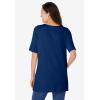 Woman Within Plus Size 7-Day Embroidered Layered-Look Tunic(Evening Blue Flower Embroidery)