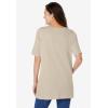 Woman Within Plus Size 7-Day Embroidered Layered-Look Tunic(Natural Khaki Flower Embroidery)