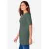 Woman Within Plus Size 7-Day Embroidered Layered-Look Tunic(Pine Flower Embroidery)