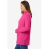 Woman Within Plus Size Perfect Long-Sleeve Turtleneck Tee (Petite Available)(Raspberry Sorbet)