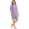 Woman Within Plus Size 7-Day Embroidered Layered-Look Tunic(Soft Iris Flower Embroidery)
