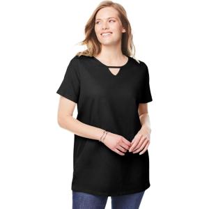 Woman Within Plus Size Easy Maxi Tunic(Black)