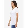 Woman Within Plus Size Perfect Short-Sleeve Shirred U-Neck Tunic(White)