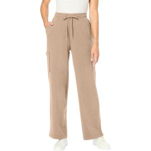 Woman Within Plus Size Tall Knit Pull-On Drawstring Cargo Pants(New Khaki)